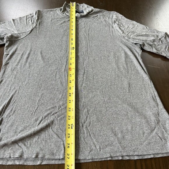 Laila Jayde Tunic Womens Size Medium Mock Neck Pull On Gray Short Sleeve Ribbed - Picture 6 of 8